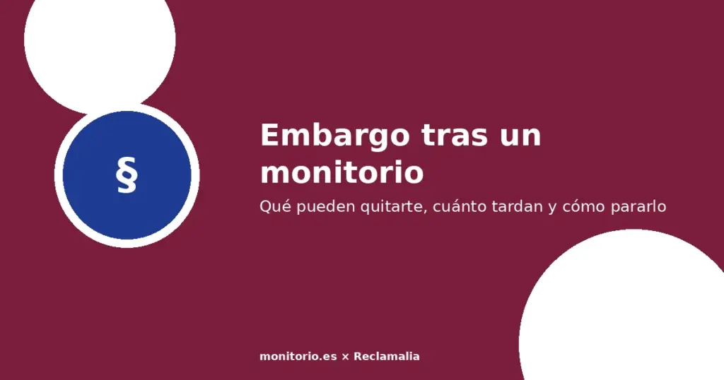 Embargo tras un monitorio: qué pueden quitarte y cuándo