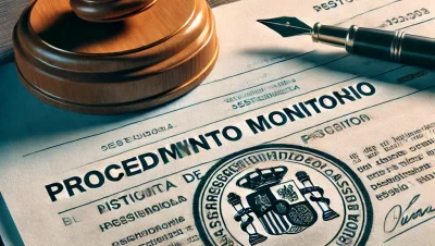 Documento de petición inicial sellado en un Juzgado de Primera Instancia para iniciar un procedimiento monitorio.