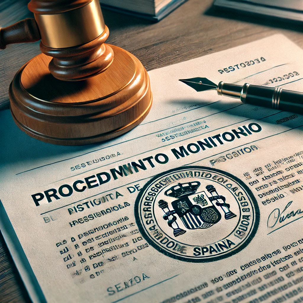Documento de petición inicial sellado en un Juzgado de Primera Instancia para iniciar un procedimiento monitorio.